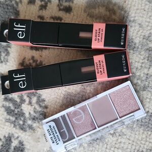 Glossy Lip Stain and Bite Size Eyeshadow Set - Pink and Rose BUNDLE.